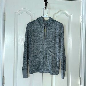Atheta Heather Gray Hooded Yoga Lightweight Jacket Size Small